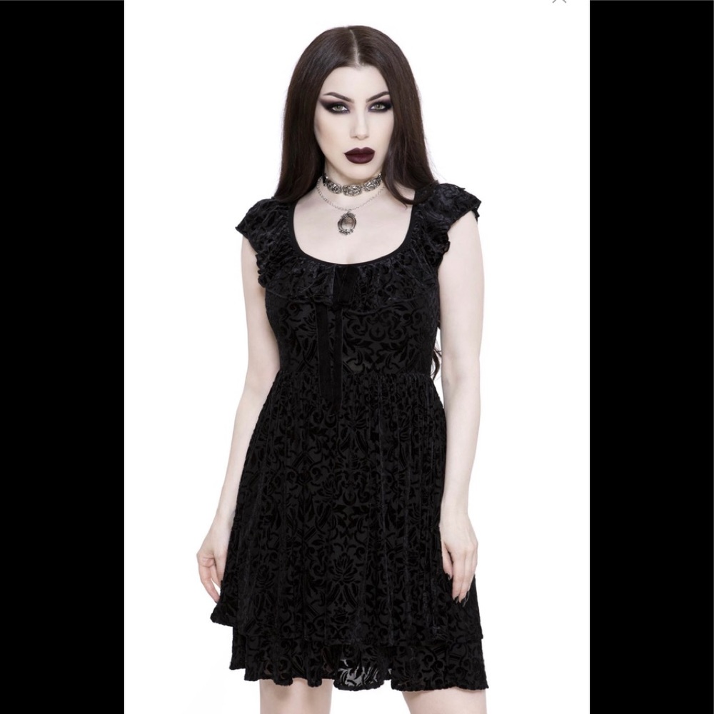 KILLSTAR BURNOUT RUFFLE SUNDRESS w/ BOW